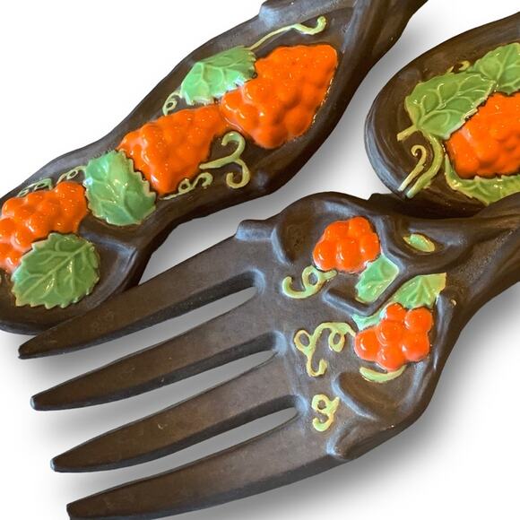 Rare Vintage LARGE 17β ARNELS Kiln Fired Ladle Spoon Fork Circa 1978 - Picture 2 of 12